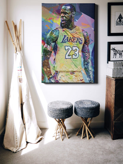 Lebron James Pop Art Poster Los Angeles Lakers Canvas Wall Art Home Decor Framed Art