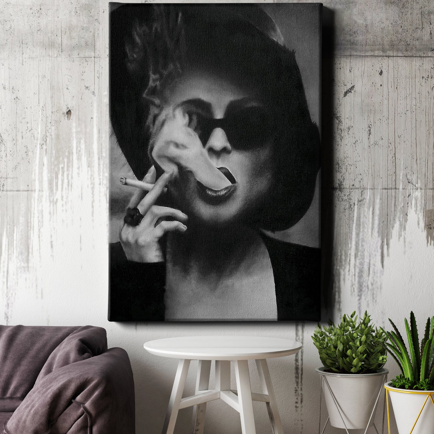 Fight Club Poster Marla Singer Smoking Canvas Wall Art Home Decor Framed Art