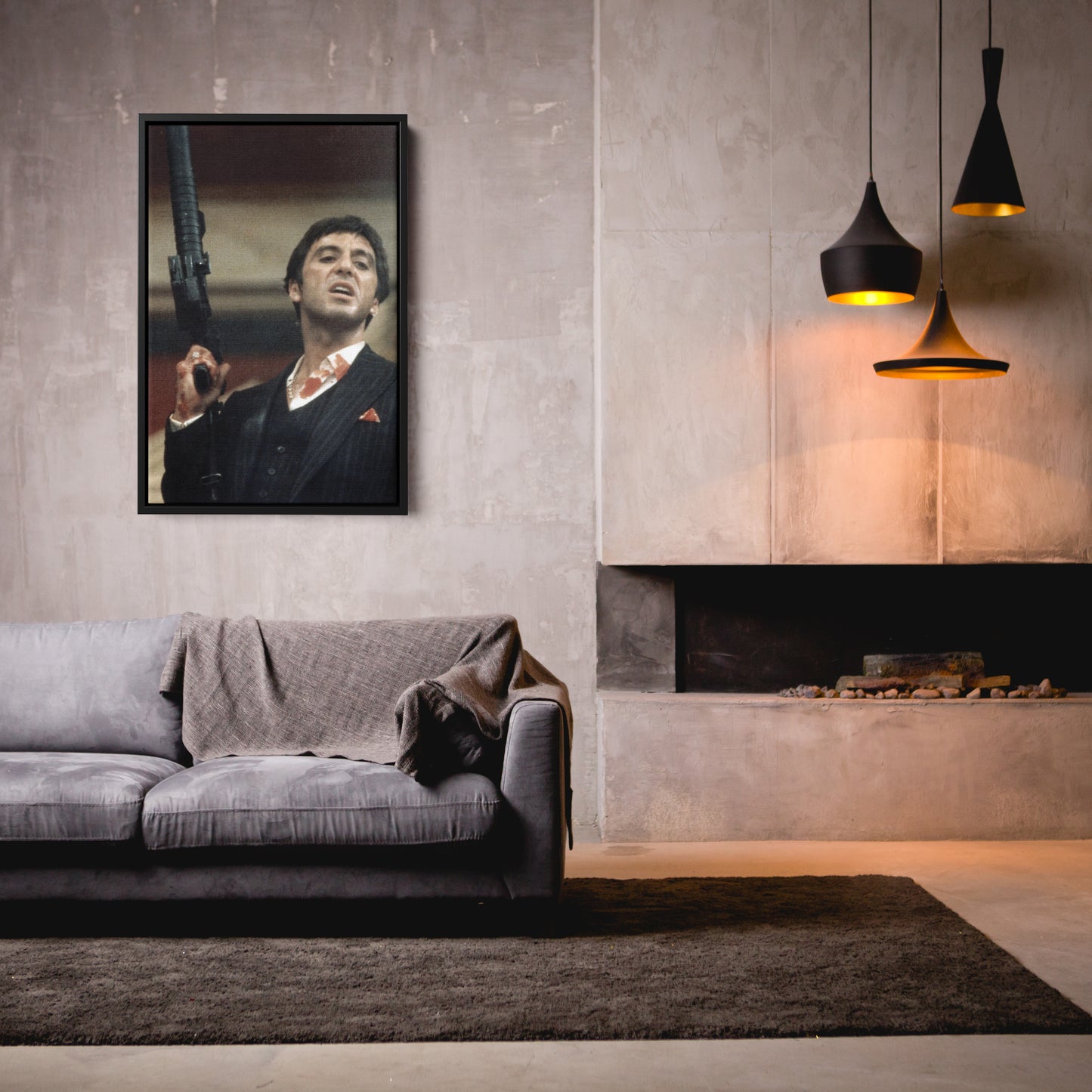 Scarface Poster Al Pacino with Gun Wall Art Canvas Canvas wall art Canvas wall decor Home Decor