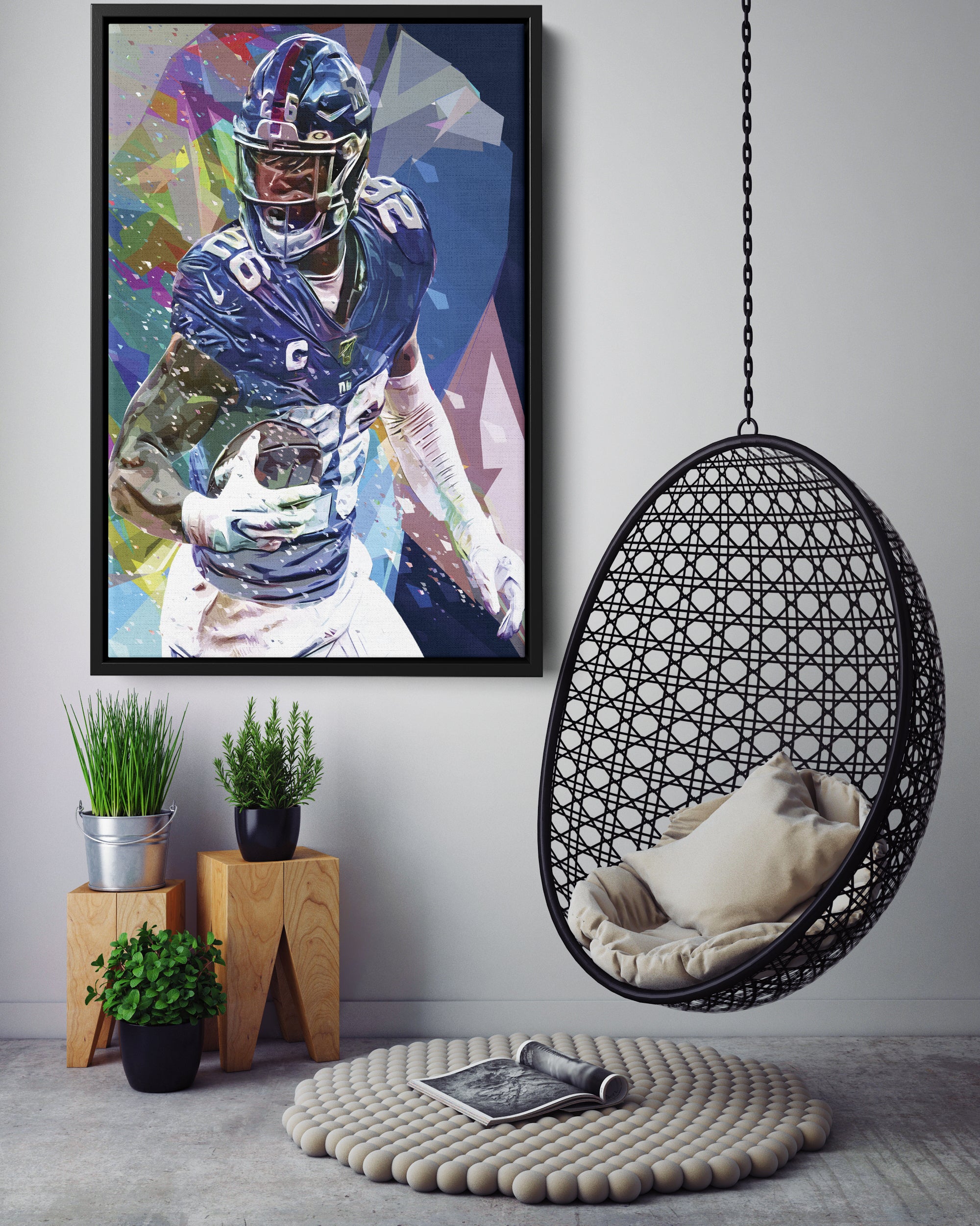 The New York Giants Saquon Barkley 906 Scrimmage Yard Home Decor Poster  Canvas - REVER LAVIE