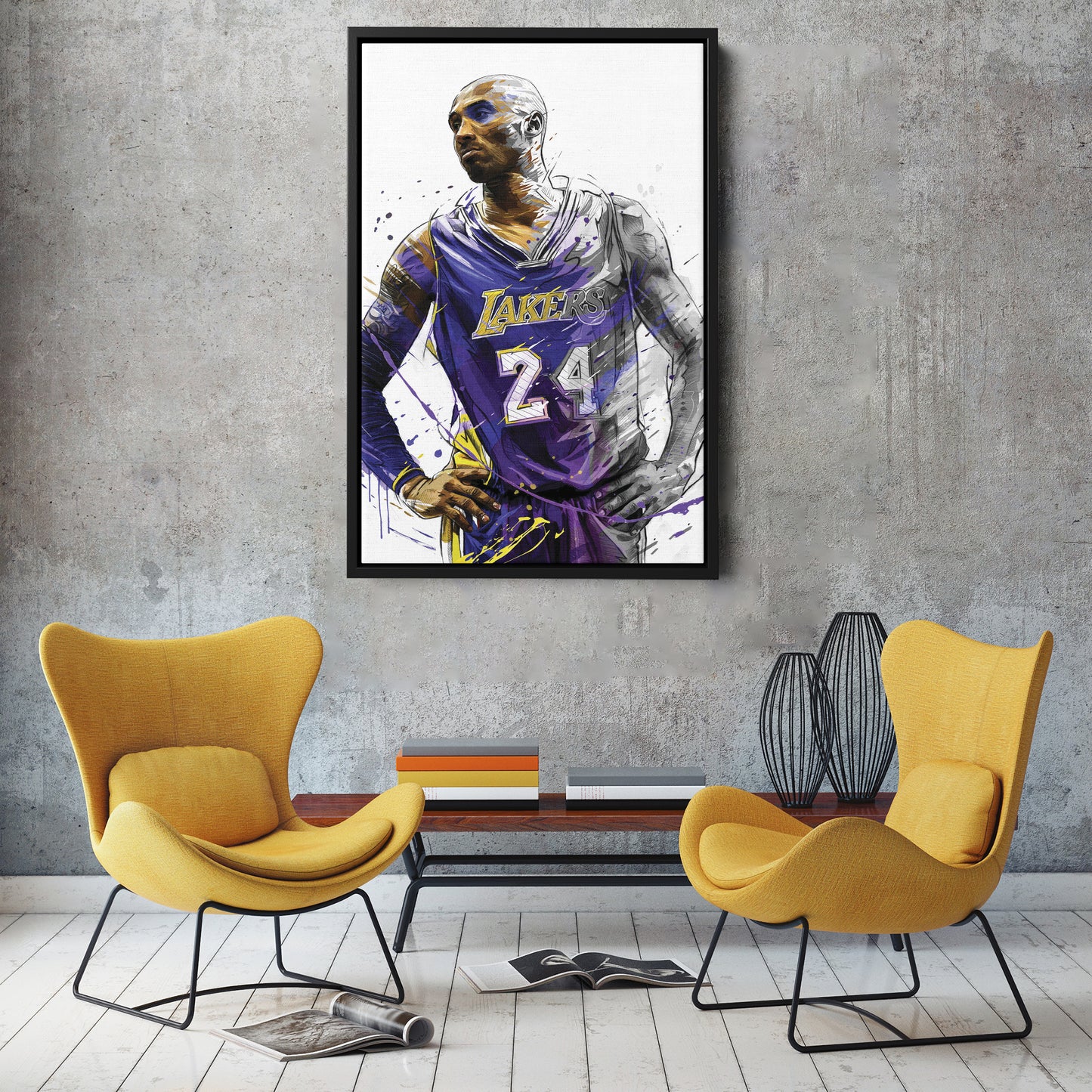 Kobe Bryant Basketball Player Poster Canvas Poster Wall Art Print Home Decor Framed Art