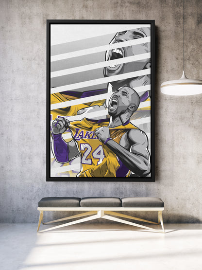 Kobe Bryant Basketball Player with Effect Canvas Poster Wall Art Print Home Decor Framed Art