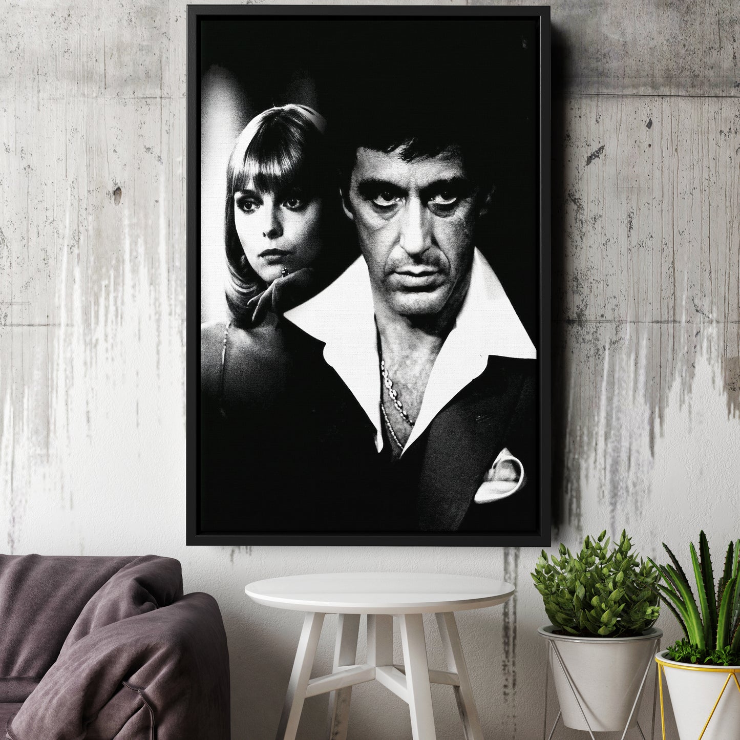 Scarface Poster Black and White Canvas Wall Art Home Decor Framed Art