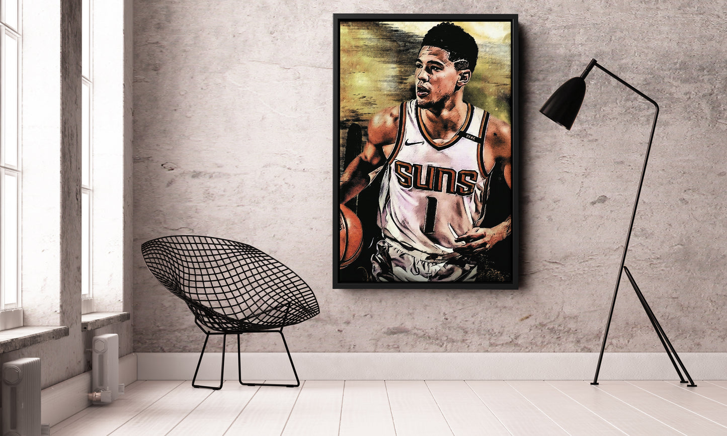 Devin Booker Poster Phoenix Suns Art Effect Canvas Wall Art Home Decor Framed Art