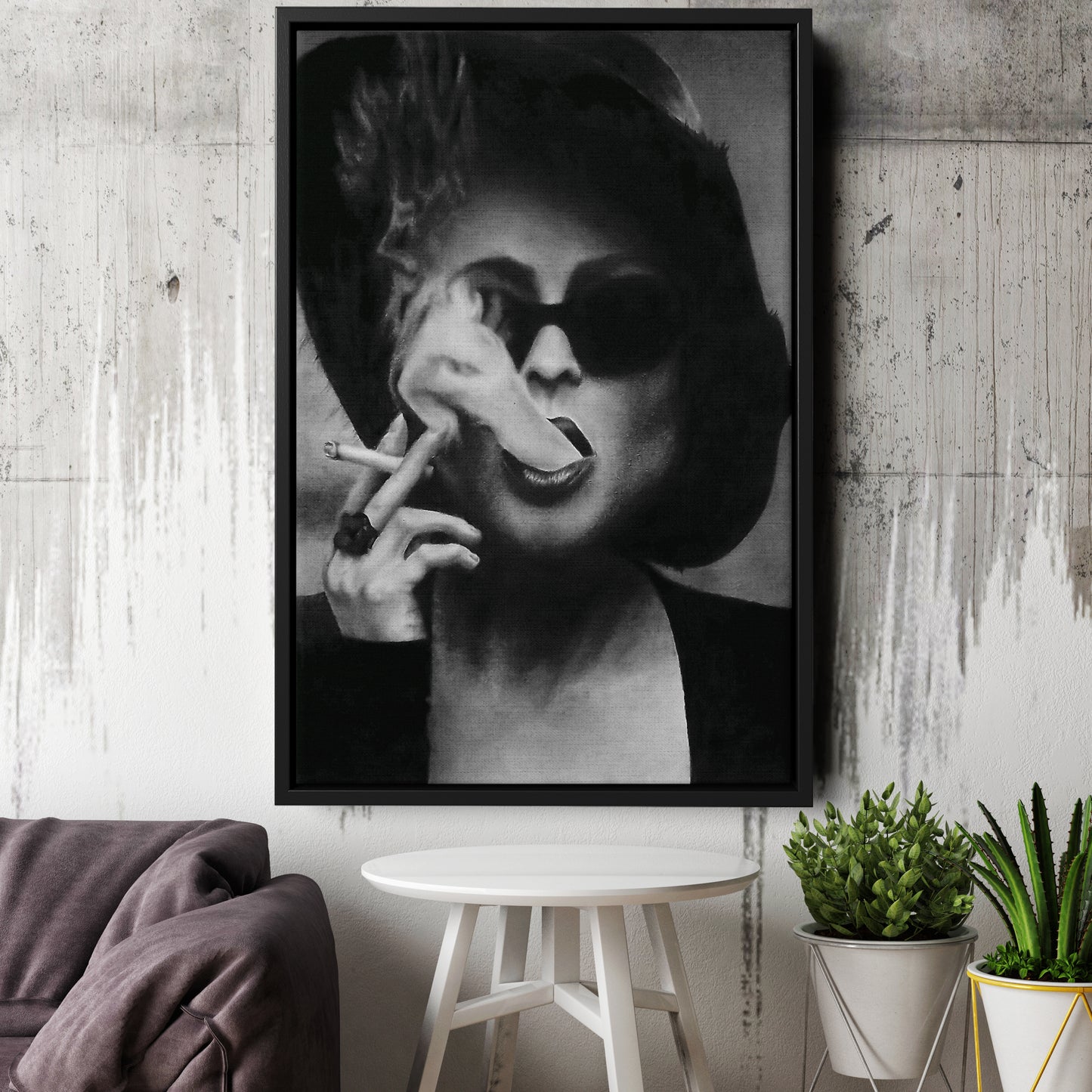 Fight Club Poster Marla Singer Smoking Canvas Wall Art Home Decor Framed Art