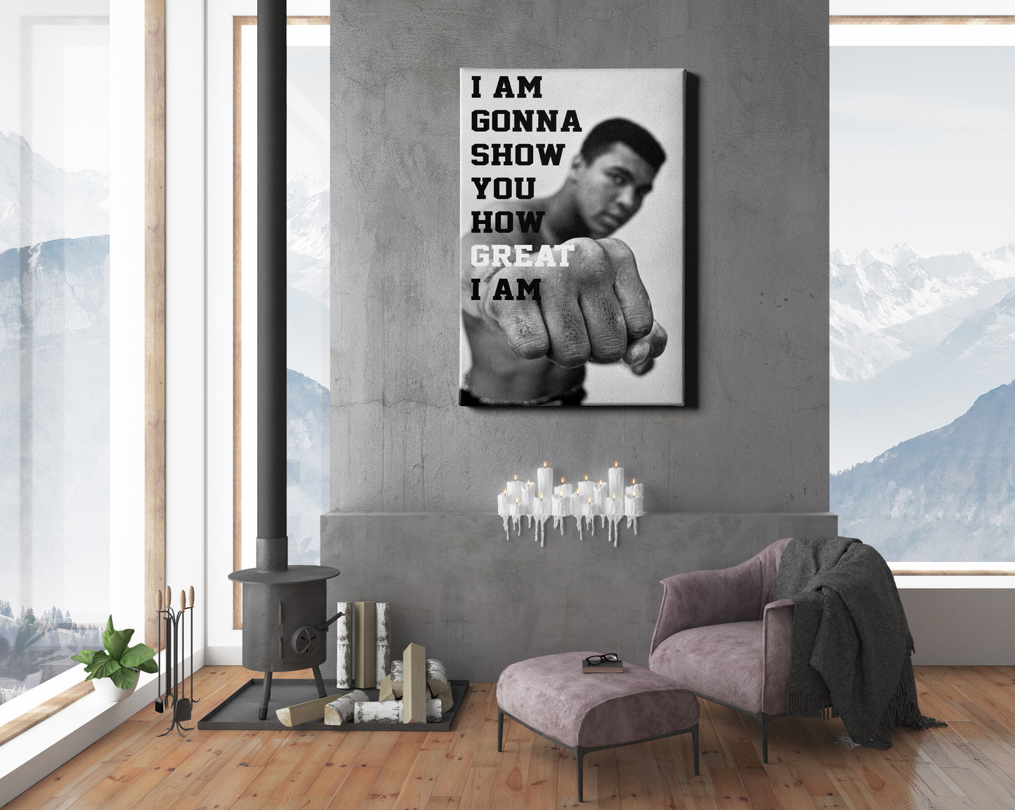 Muhammed Ali Quote Poster Black and White Boxing Legend Canvas Wall Art Home Decor Framed Art