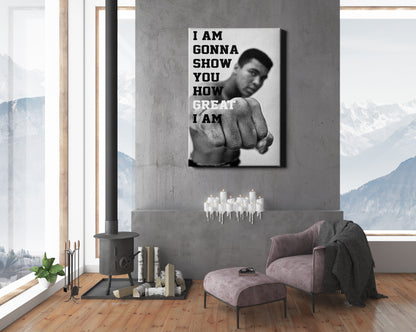 Muhammed Ali Quote Poster Black and White Boxing Legend Canvas Wall Art Home Decor Framed Art