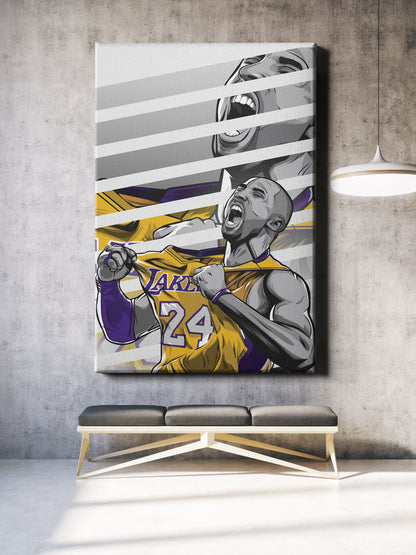 Kobe Bryant Basketball Player with Effect Canvas Poster Wall Art Print Home Decor Framed Art