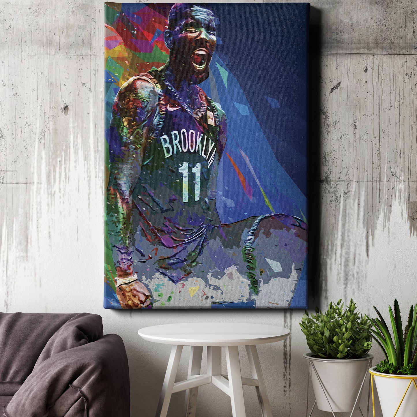 Kyrie Irving Pop Art Poster Brooklyn Nets Football Canvas Wall Art Home Decor Framed Art