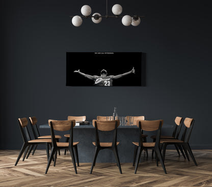 Lebron James Poster Basketball We are all witness Black and White Wall Art Home Decor Hand Made Canvas Print