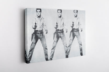 Elvis Presley Poster Triple Black and White Canvas Wall Art Home Decor Framed Art