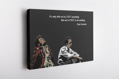 Fight Club Movie Poster with tex Tyler Durden Wall Art Canvas Print Canvas Home Decor