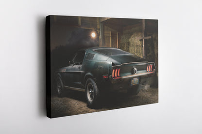 Mustang Bullitt 1968 Poster Canvas Wall Art Home Decor Framed Art Poster for Home