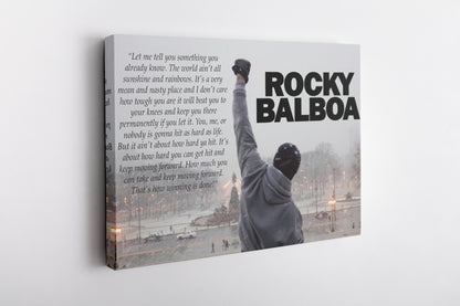 Rocky Balboa Motivational Quote Poster Movie Boxing Canvas Wall Art Home Decor Framed Art