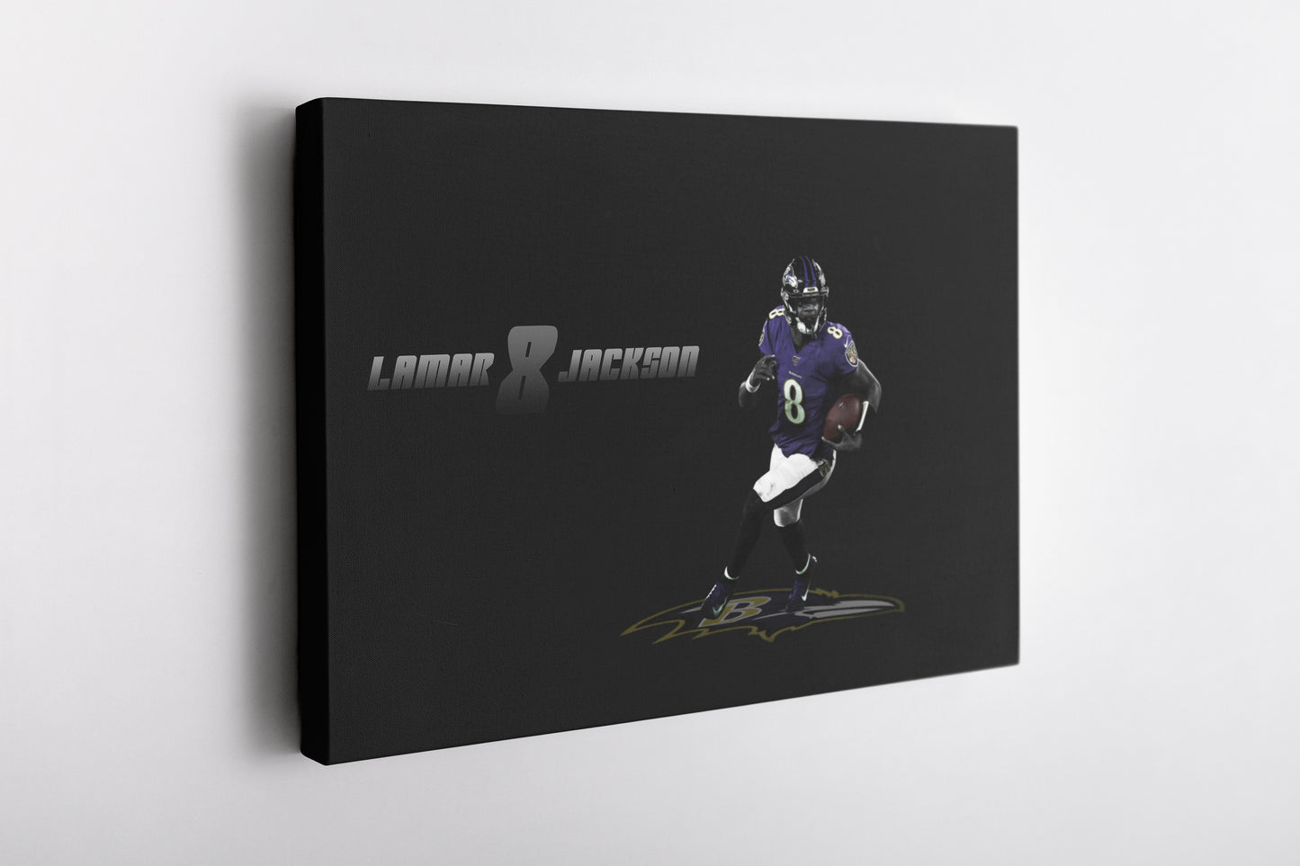 Lamar Jackson Poster Baltimore Ravens Quarterback Canvas Wall Art Home Decor Framed Art