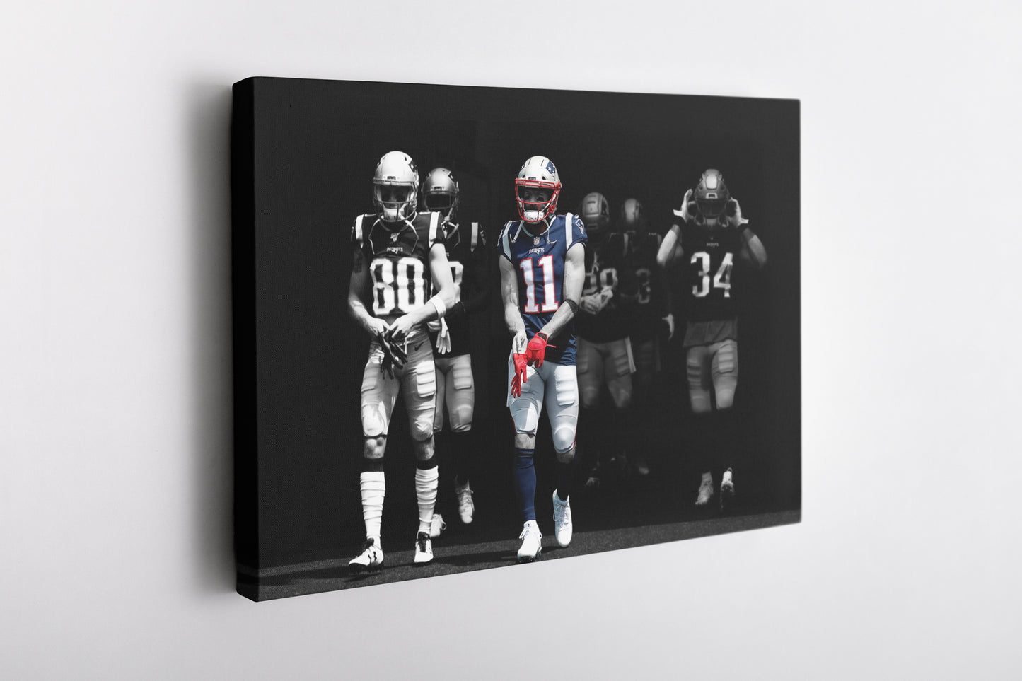 Julian Edelman Highlighted Poster New England Patriots Canvas Wall Art Home Decor Framed Art