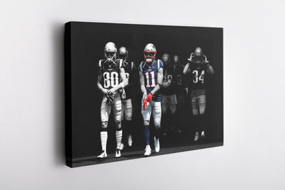 Julian Edelman Highlighted Poster New England Patriots Canvas Wall Art Home Decor Framed Art