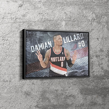 Damian Lillard Poster Basketball #0 Canvas Wall Art Home Decor Framed Art