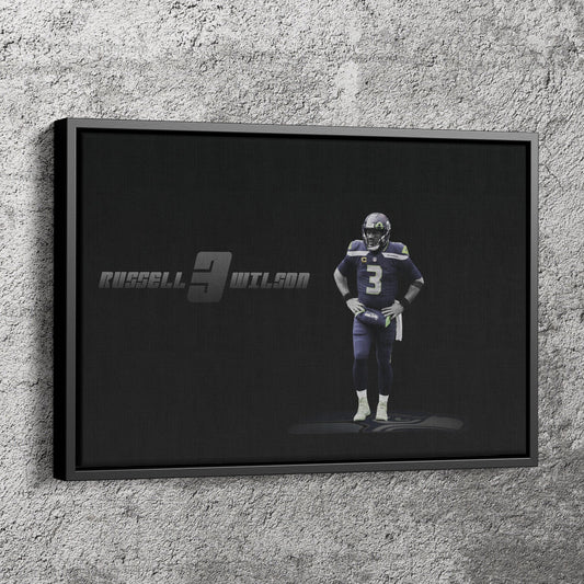 Russell Wilson Poster Seattle Seahawks Quarterback Canvas Wall Art Home Decor Framed Art