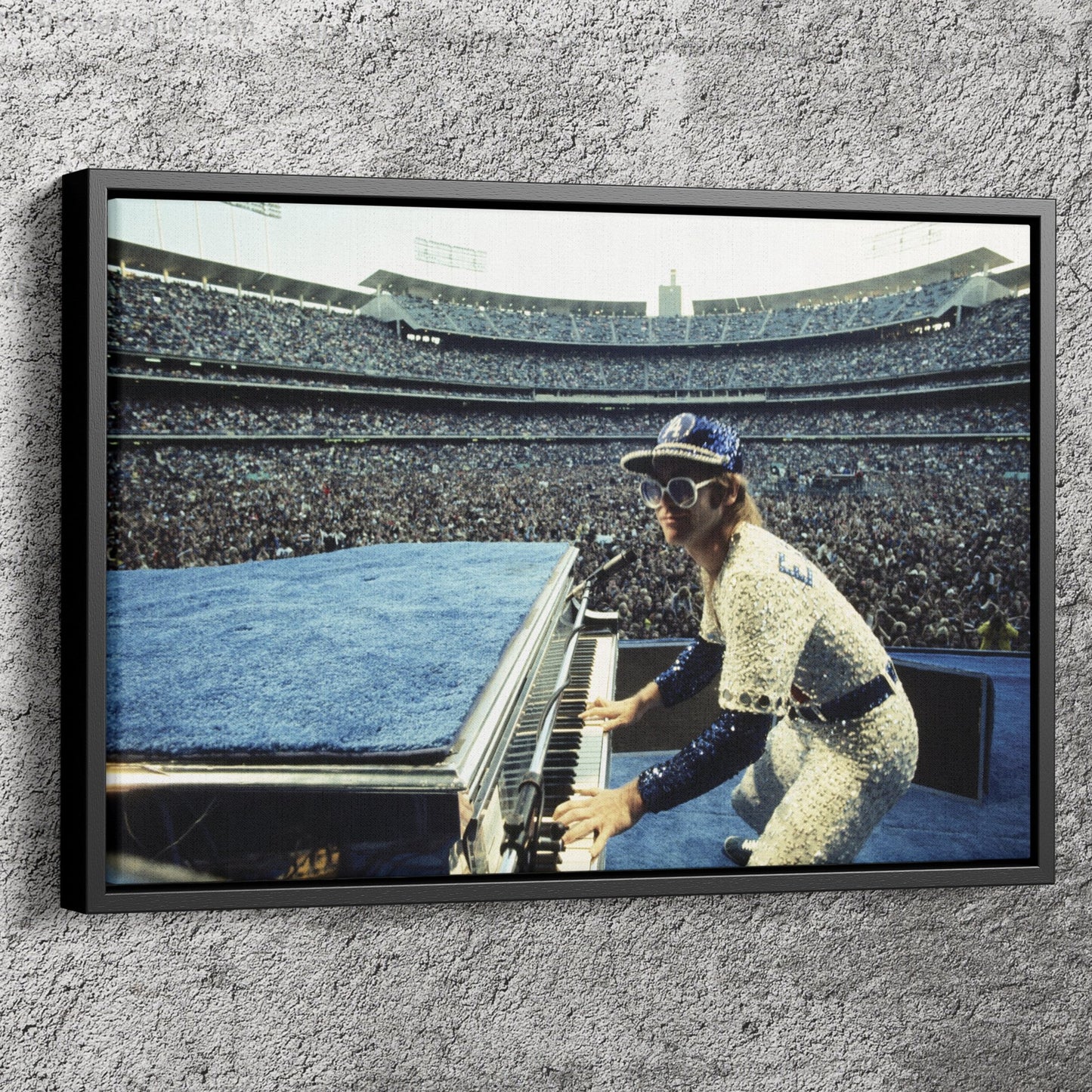 Elton John Poster at Concert Wall Art Home Decor Hand Made Canvas Print