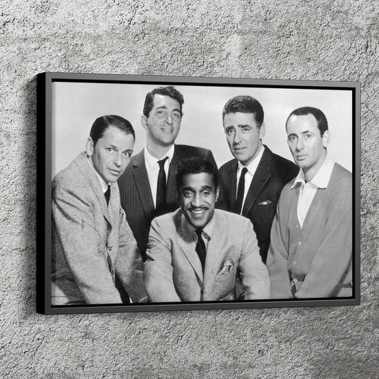 Rat Pack Poster Black and White Group Canvas Wall Art Home Decor Framed Art