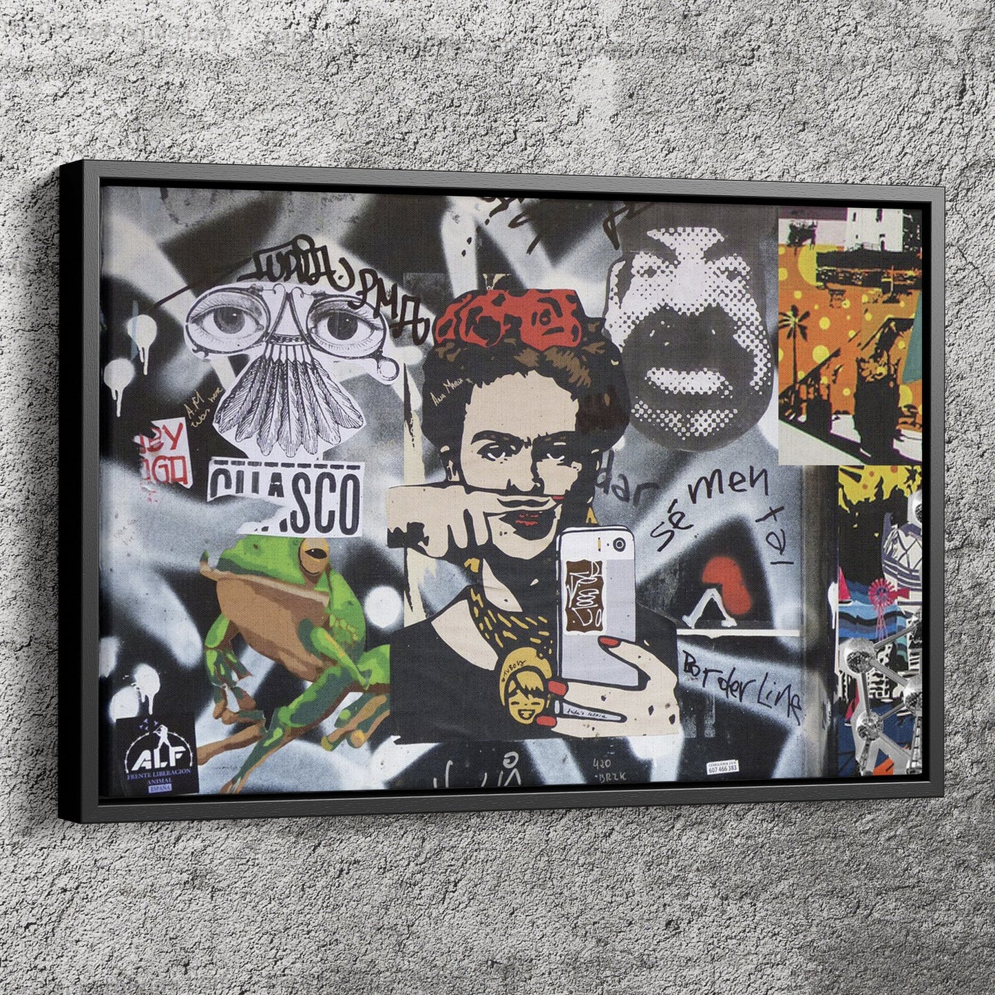 Frida Kahlo Poster Graffity Canvas Wall Art Home Decor Framed Art