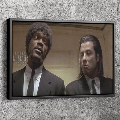 Pulp Fiction Poster Vincent and Jules Movie Canvas Wall Art Home Decor Framed Art