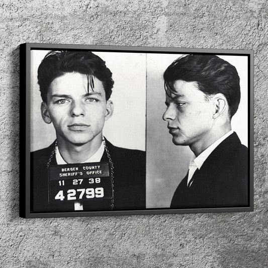 Frank Sinatra Poster Mugshot Canvas Wall Art Home Decor Framed Art