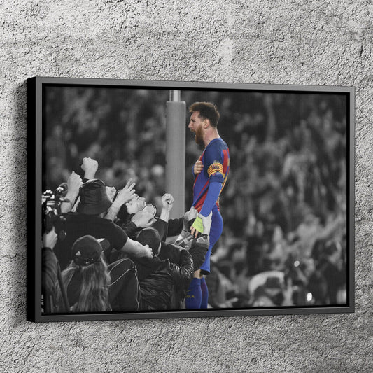 Messi Poster Witnessing the Greatness Canvas Wall Art Home Decor Framed Art