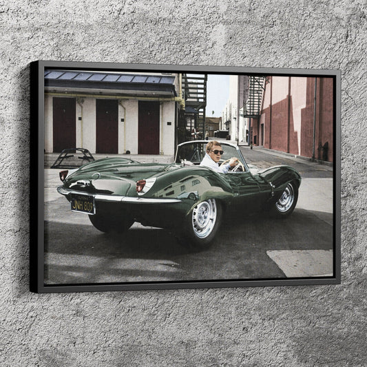 Steve McQueen Poster Jaguar XKSS Wall Art Canvas Canvas wall art Canvas wall decor Home Decor