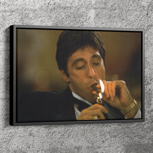 Scarface Tony Montana Poster Smoking Canvas Wall Art Home Decor Framed Art