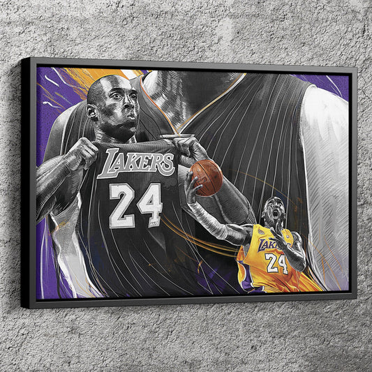 Kobe Bryant Lakers Poster The King Canvas Poster Wall Art Print Home Decor Framed Art