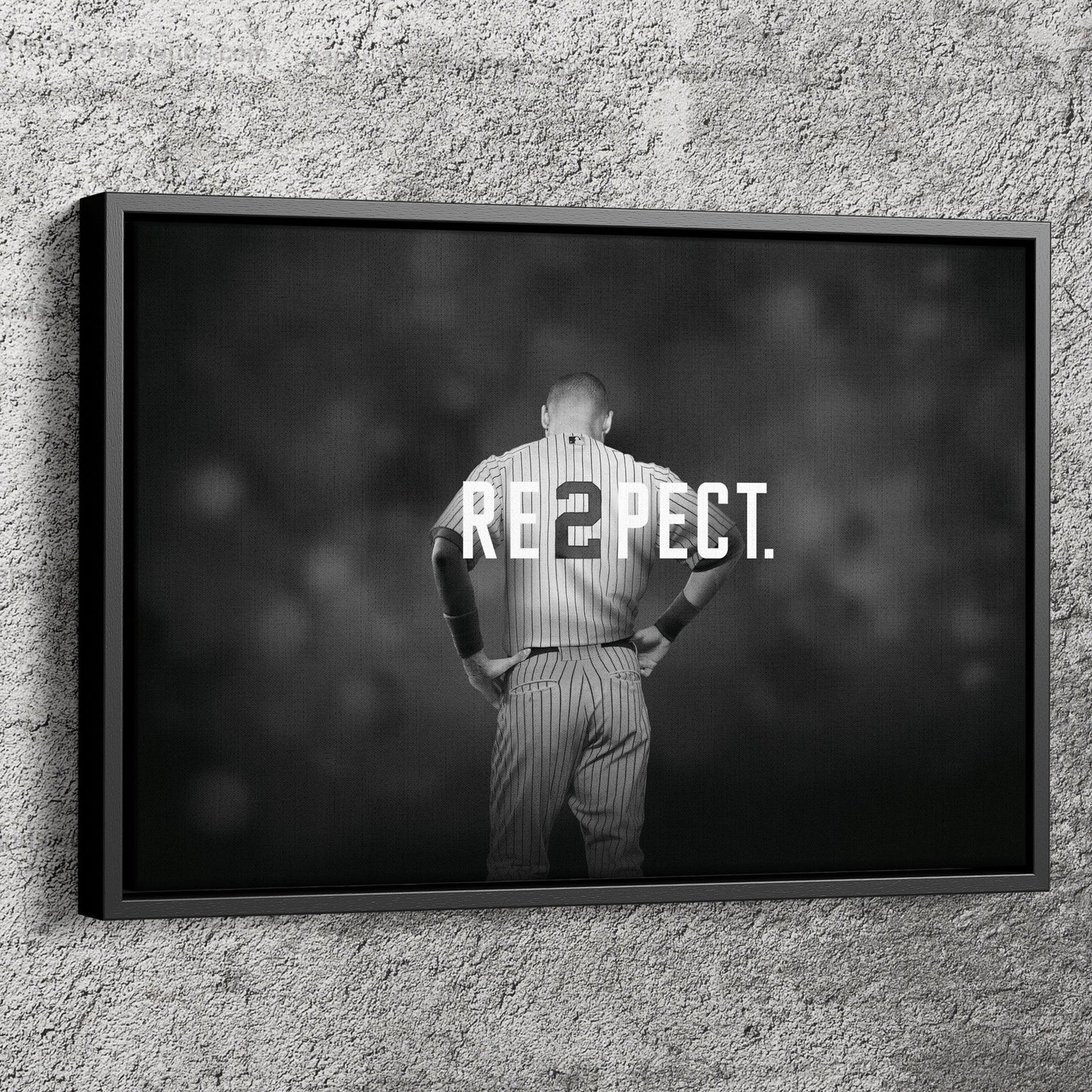 Derek Jeter Poster Black and White Baseball Wall Art Home Decor Hand Made Canvas Print