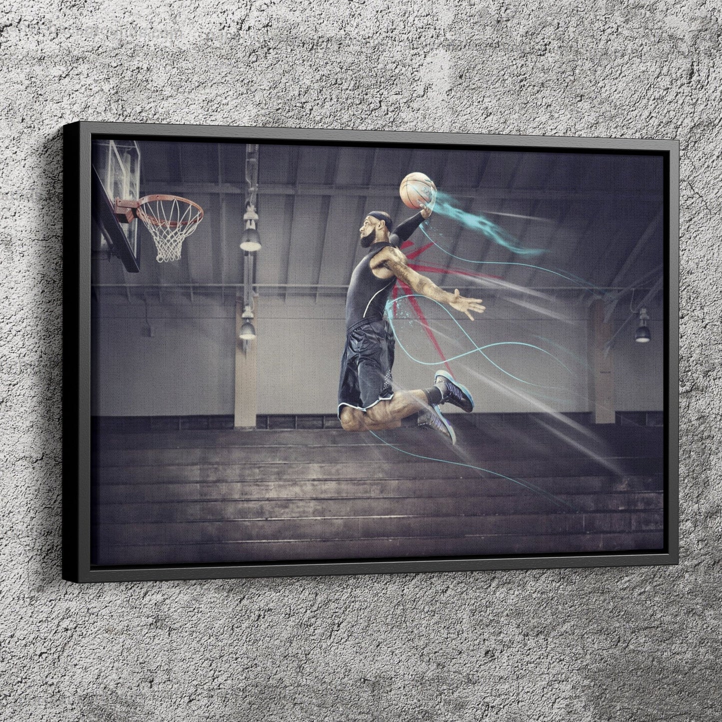 Lebron James Poster Basketball Slum Dunk Art Effect Wall Art Home Decor Hand Made Canvas Print