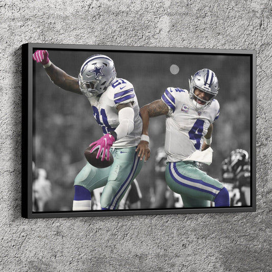 Dak and Zeke Poster Celebration Dallas Cowboys Canvas Wall Art Home Decor Framed Art