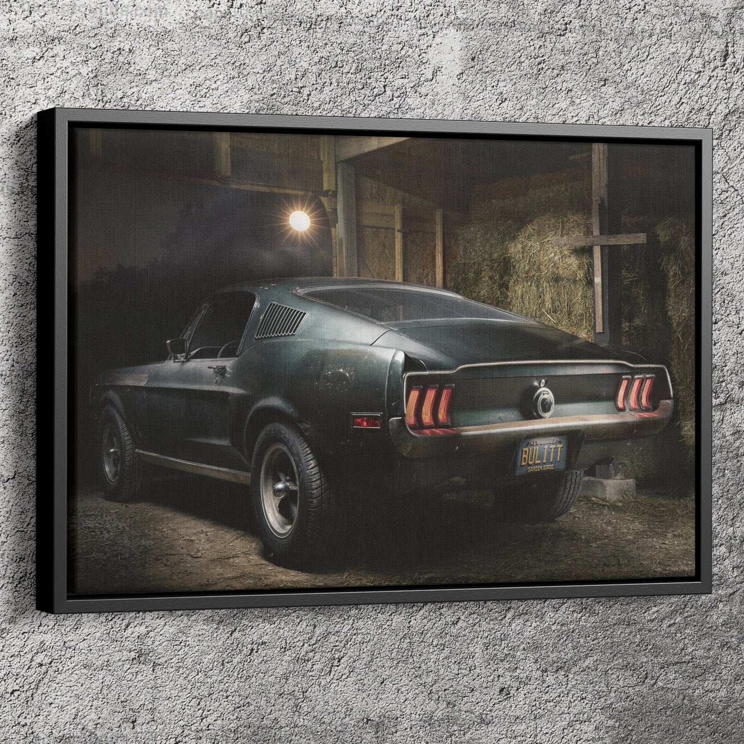 Mustang Bullitt 1968 Poster Canvas Wall Art Home Decor Framed Art Poster for Home