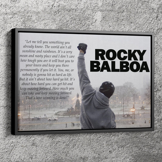 Rocky Balboa Motivational Quote Poster Movie Boxing Canvas Wall Art Home Decor Framed Art