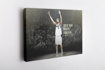 Dirk Nowitzki Poster Quotes Basketball Player Canvas Wall Art Home Decor Framed Art