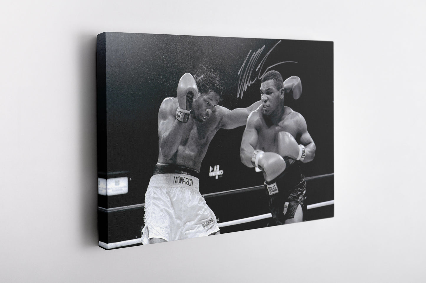 Mike Tyson Poster Boxing with Sign Black and White Canvas Wall Art Home Decor Framed Art