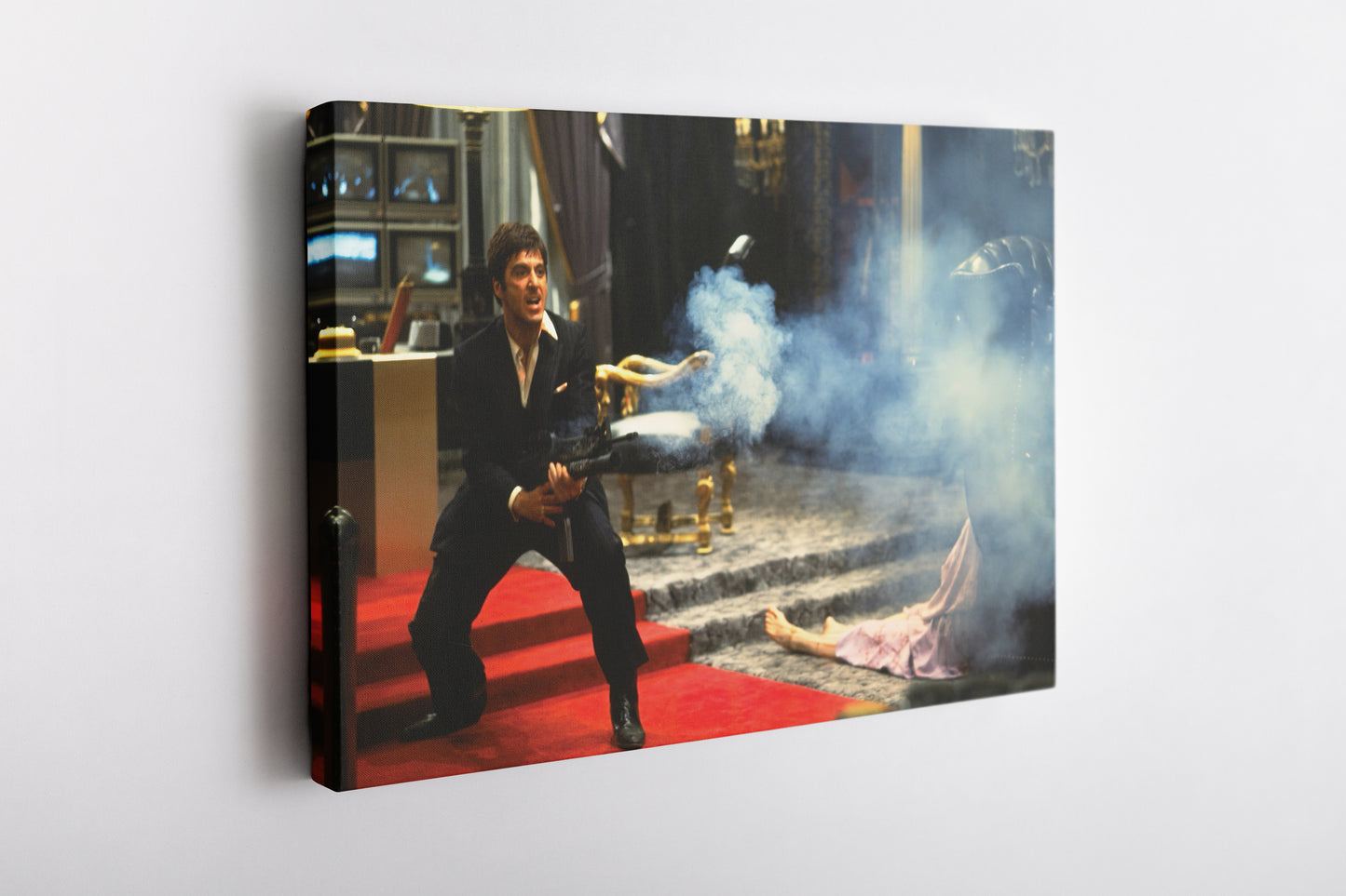 Scarface Movie Scene Poster Say Hello To My Little Friend Canvas Wall Art Home Decor Framed Art
